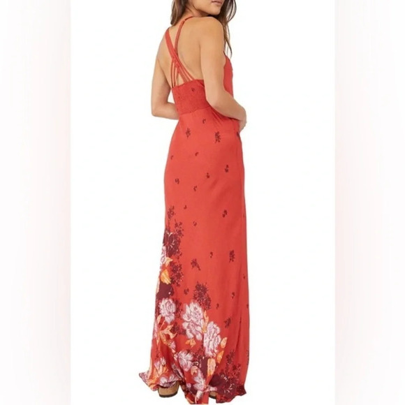 NWT Free People Get to You Floral Maxi Sundress Scarlet Red XS - Picture 2 of 12